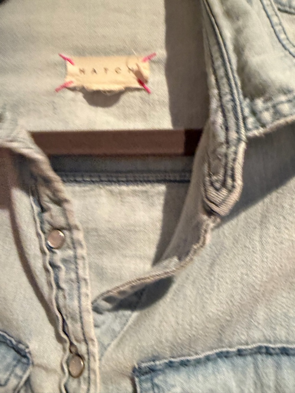 Hatch Light Blue Denim Snap-Front Shirt - Picture 3 of 5